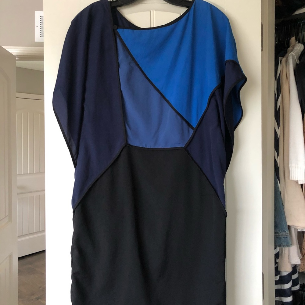 BCBG MaxAzria Blue Patchwork mini dress Size XS